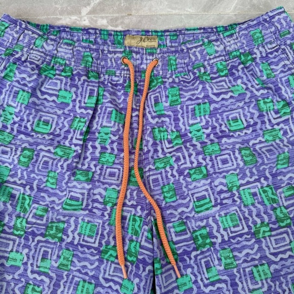 Men’s J. Crew Original Swimwear Vintage Patterned 6” Inseam Swim Trunks Large - Picture 2 of 16